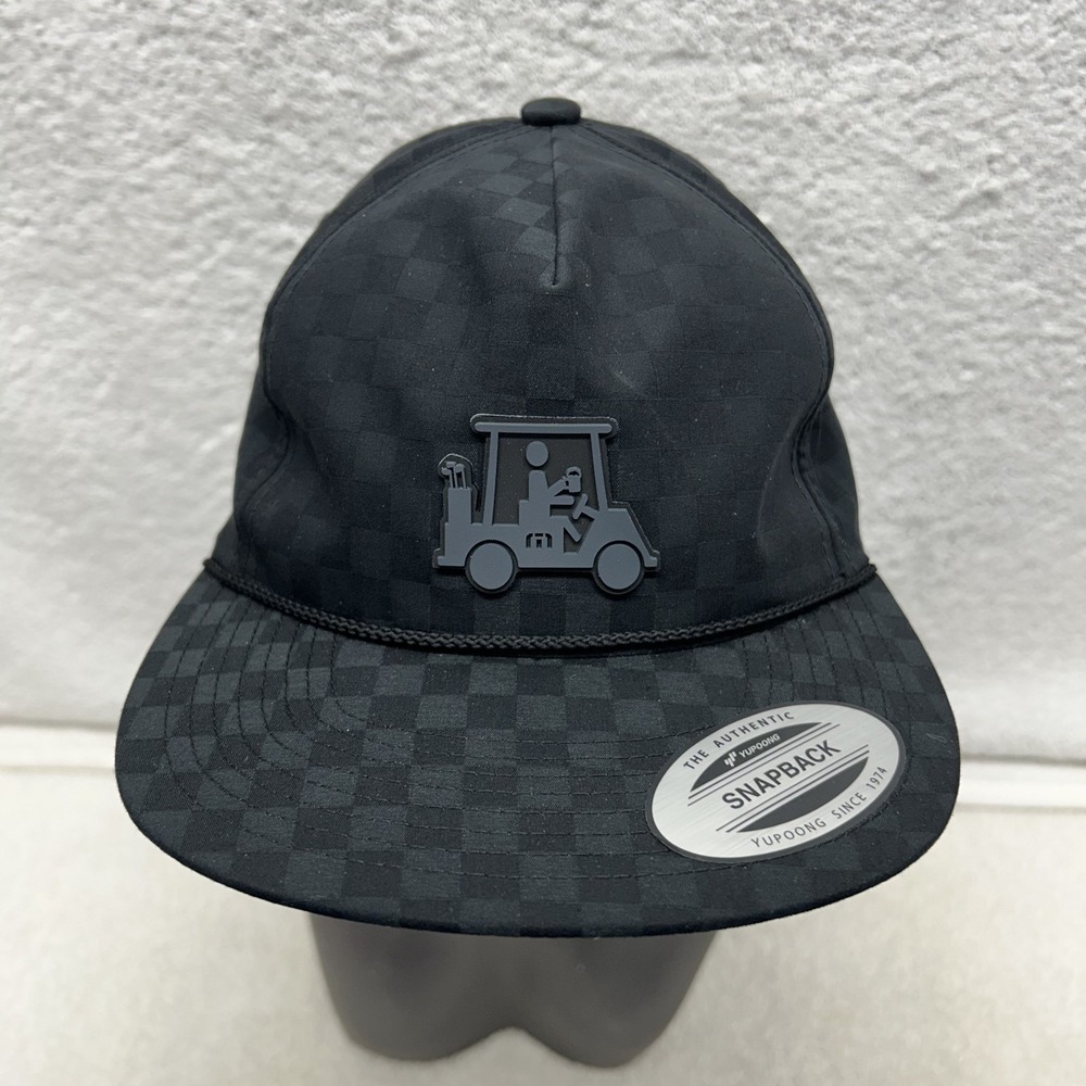 Travis Mathew Mens Adjustable Black Snapback Time of Arrival Hat